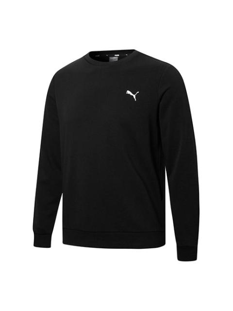 PUMA PUMA Ess Logo Printing Round Neck Sports Pullover Black 848731-01