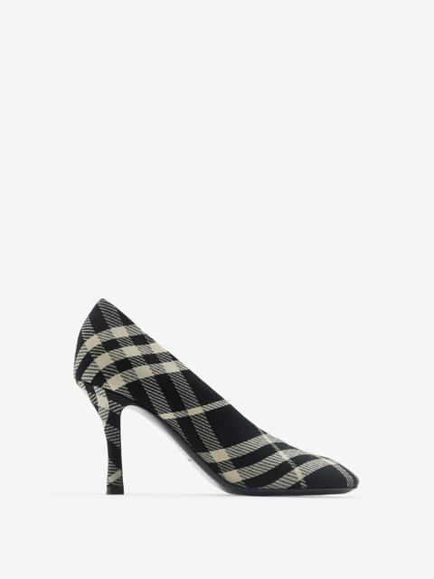 Burberry Check Cotton Blend Baby Pumps