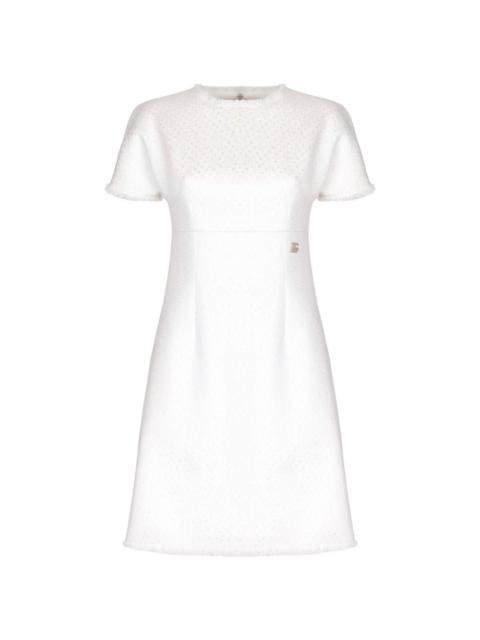 Dolce & Gabbana appliquÃ©-logo bouclÃ© mini dress