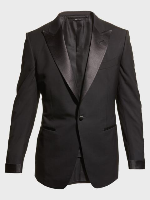 TOM FORD Men's Solid Wool Peak Tuxedo