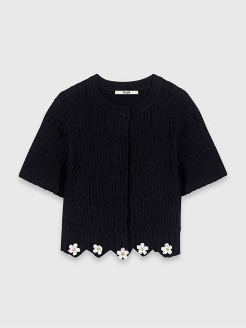 maje Cardigan with floral jewel details
