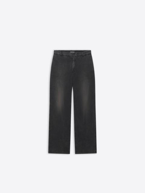 BALENCIAGA Men's Slim Worn-out Pants in Black