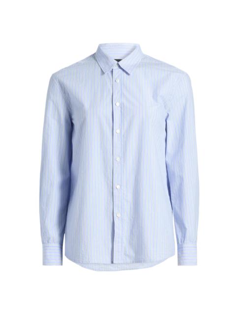 NILI LOTAN Women's Raphael Classic Cotton Shirt - Ciel Stripes