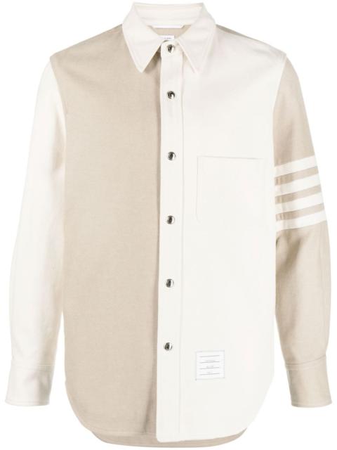 Thom Browne 4-Bar patchwork denim shirt