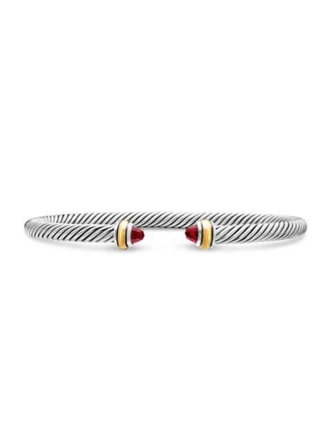 DAVID YURMAN Women's Cable Classics Color Bracelet with 18K Yellow Gold - Garnet