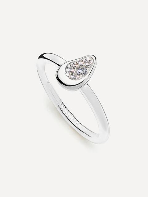 MISSOMA Silver-Plated Molten Teardrop Pavé Ring