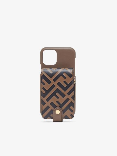 FENDI Brown leather cover