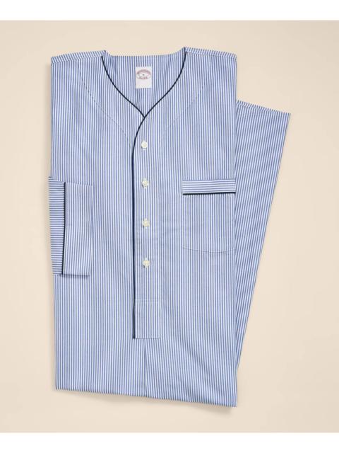 Brooks Brothers Cotton Broadcloth Striped Night Shirt