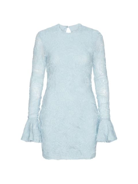 ROTATE floral-mesh mini dress
