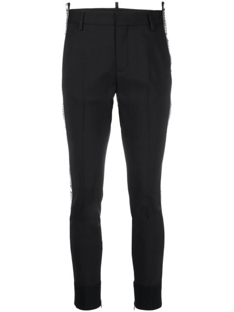 DSQUARED2 logo print slim-fit trousers