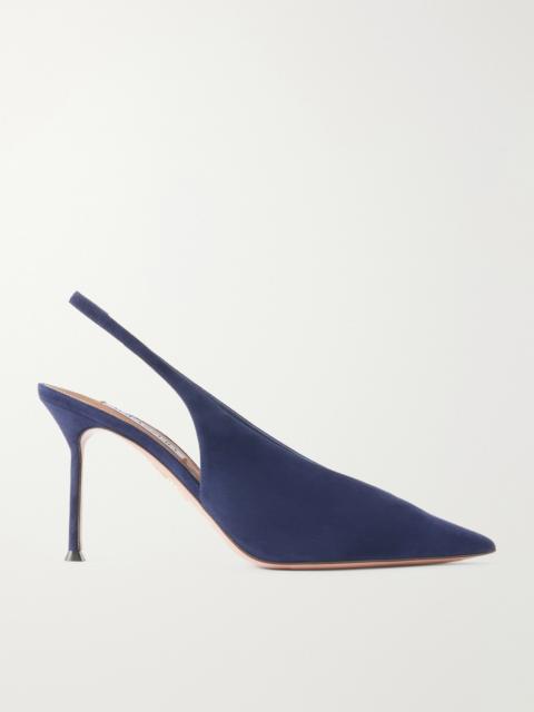 AQUAZZURA Voltaire 85 Suede Slingback Pumps