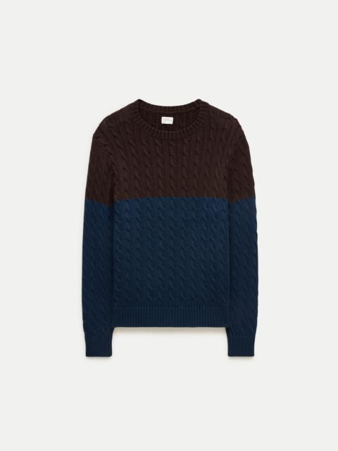 J.CREW Heritage cotton cable-knit sweater in colorblock
