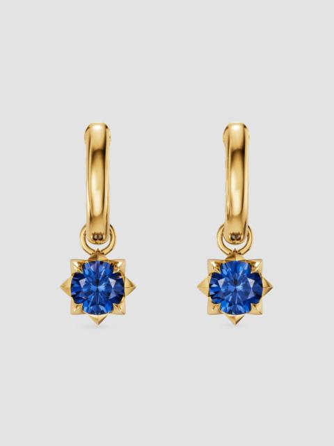 DAVID YURMAN Women's Petite Pave Stone Drop Earrings in 18K Yellow Gold - Light Blue Sapphire