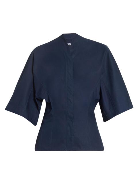 JACQUEMUS Women's La Moisson Cotton-Poplin Shirt - Dark Navy