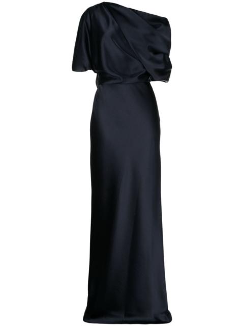 AMSALE off-shoulder draped-detail gown