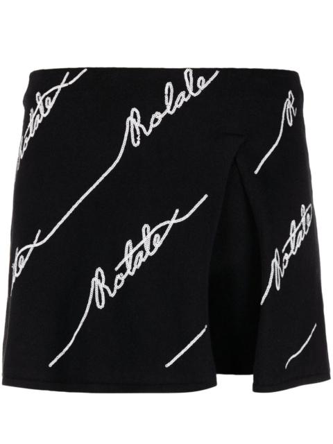 ROTATE logo-embellished knitted miniskirt
