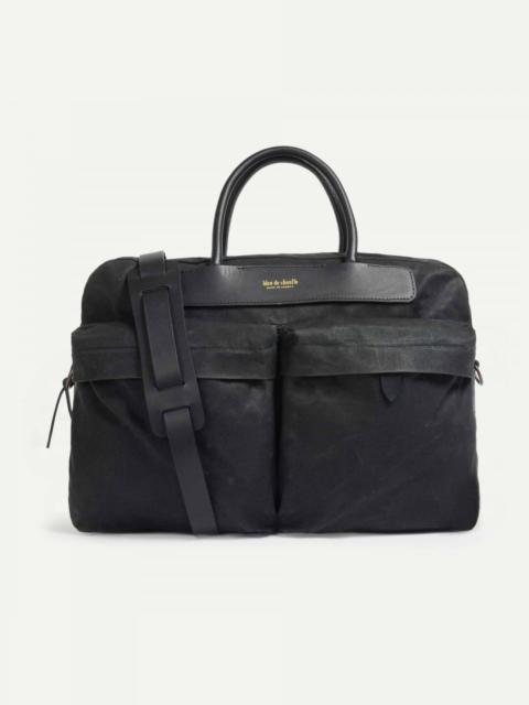 Bleu de Chauffe HÉLIOS BUSINESS BAG - BLACK WAXED