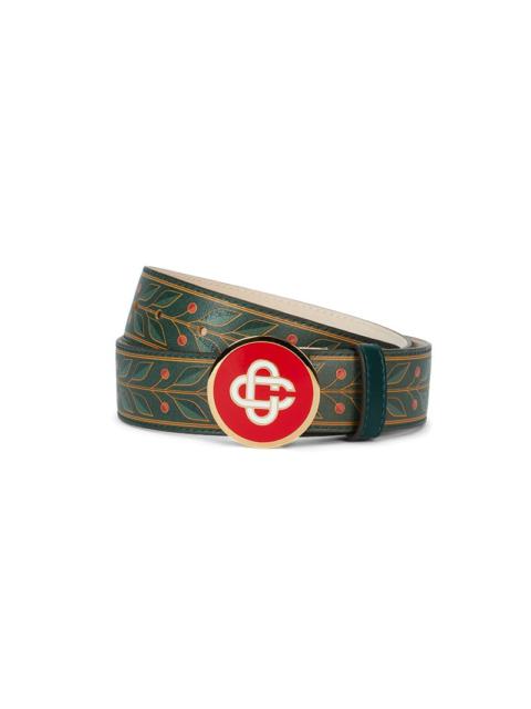 Laurel Monogram Logo Leather Belt