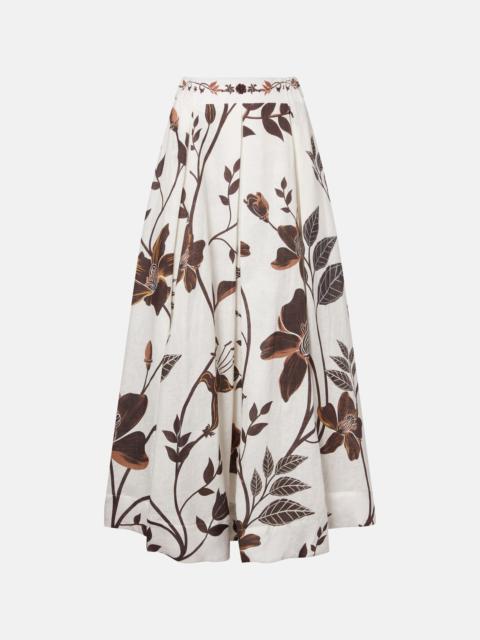 Agua by Agua Bendita Delta floral linen maxi skirt