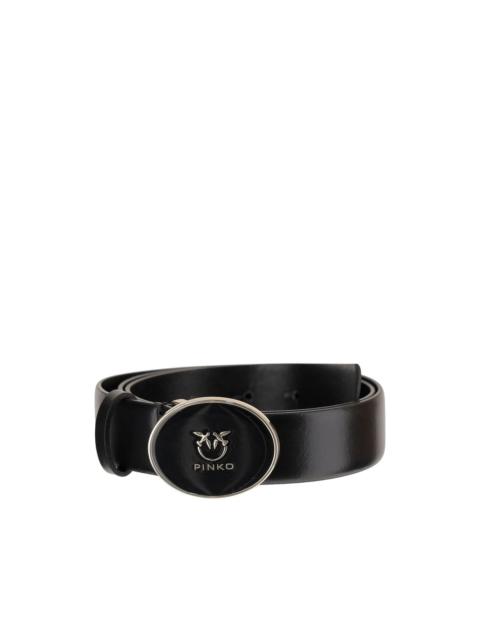 PINKO logo-plaque leather belt
