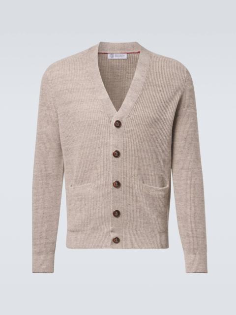 Brunello Cucinelli Ribbed-knit linen and cotton cardigan