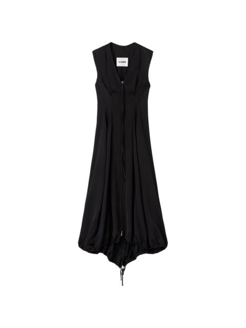 pleated fitted dress