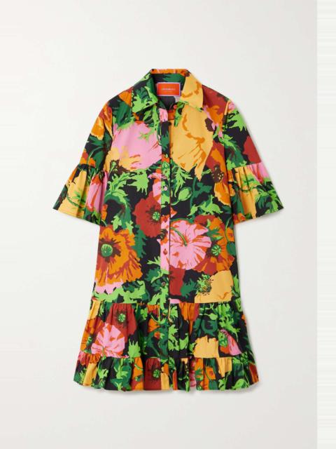Choux floral-print cotton-poplin mini shirt dress