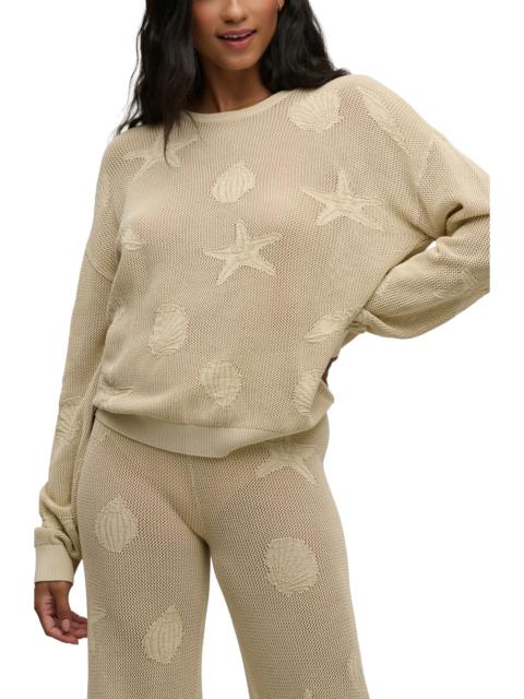 Barefoot Dreams barefoot dreams Shell Relaxed Fit Semisheer Cotton Sweater in Stone