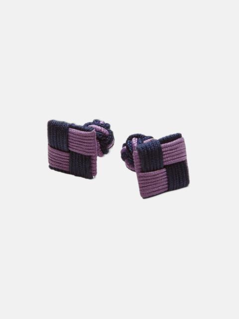 J. PRESS NAVY & LIGHT PURPLE COMBO KNOT CUFFLINKS