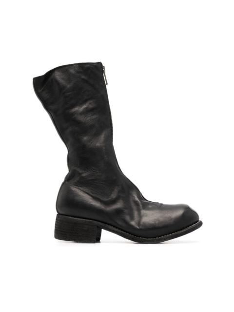 Guidi front-zip 45mm leather boots