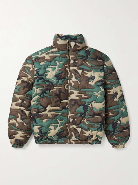 Quilted Camouflage-Print Cotton Down Jacket