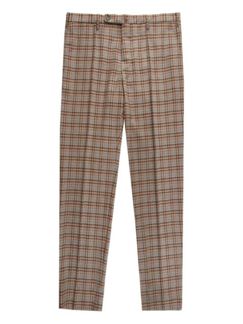 SLOWEAR check pattern wool trousers