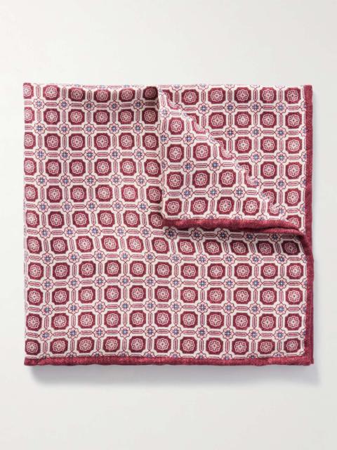 Brunello Cucinelli Printed Silk Pocket Square