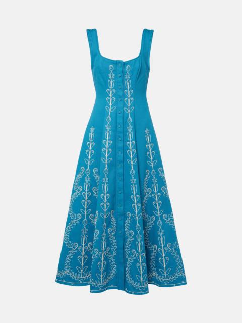 Donovan embroidered cotton midi dress