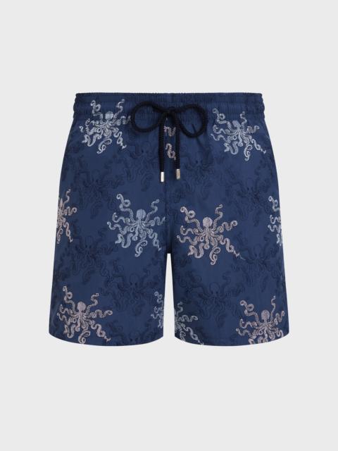 Vilebrequin MEN EMBROIDERED SWIM TRUNKS OCTOPUS IN STRIPES - LIMITED EDITION