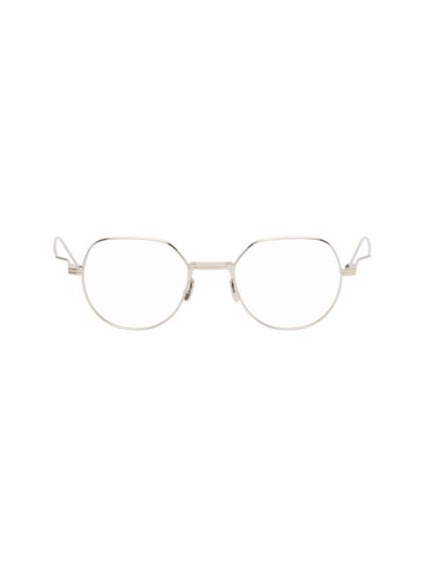 Thom Browne Silver Titanium Round Glasses