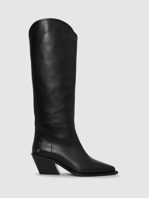 ANINE BING Tall Tania Soft Boots Smooth Leather - Black