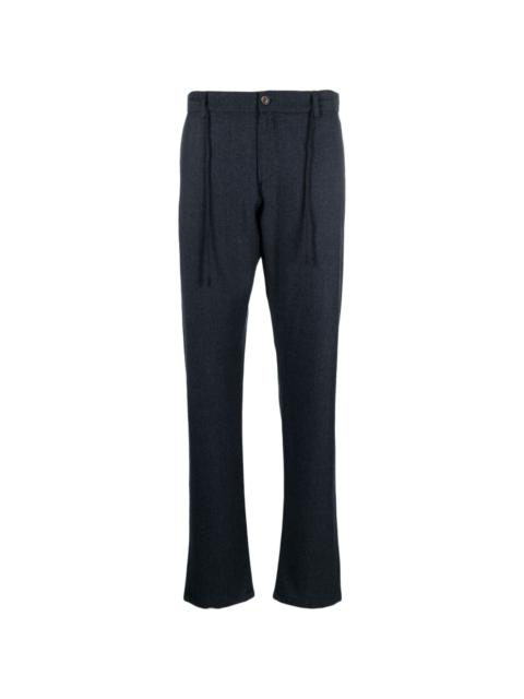 drawstring-waist wool trousers