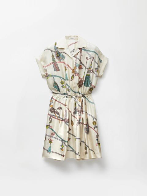 VERSACE Printed Silk Twill Mini Dress