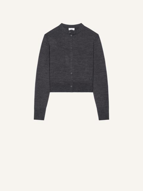 courrèges BUCKLE MERINO WOOL CARDIGAN