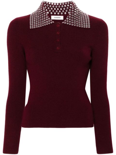 Sandro studded knitted top