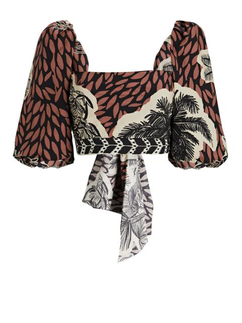 Johanna Ortiz Paraiso Printed Poplin Crop Top