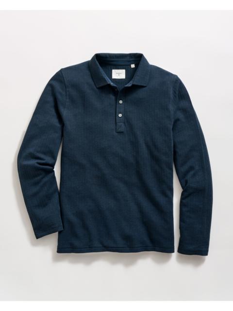 Billy Reid Long Sleeve Herringbone Polo
