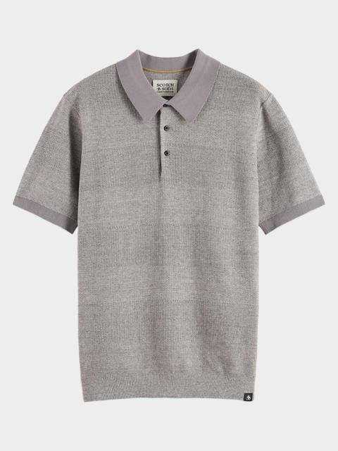 SCOTCH & SODA Men's Cotton Knit Tonal Stripe Classic-Fit Polo Shirt