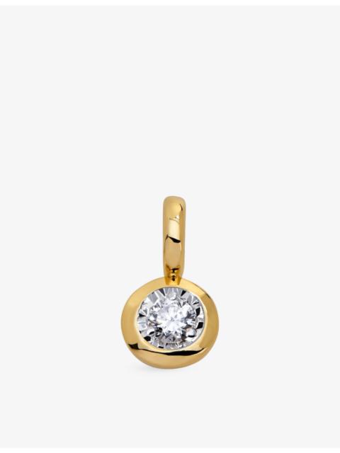 MONICA VINADER Round Solitaire 18ct Yellow Gold Vermeil And 0.06ct Lab Grown Diamond Pendant