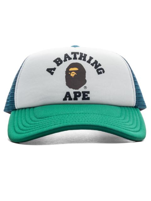 A BATHING APE® COLLEGE MESH CAP - BLUE