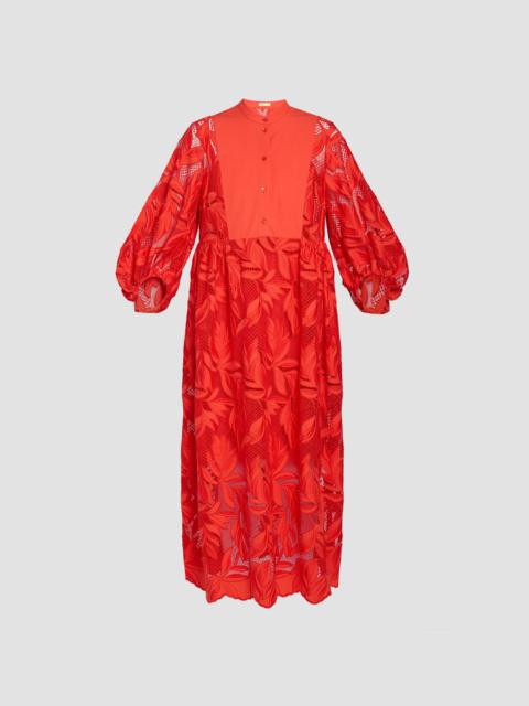 Erdem FLORAL CUTWORK MIDI DRESS