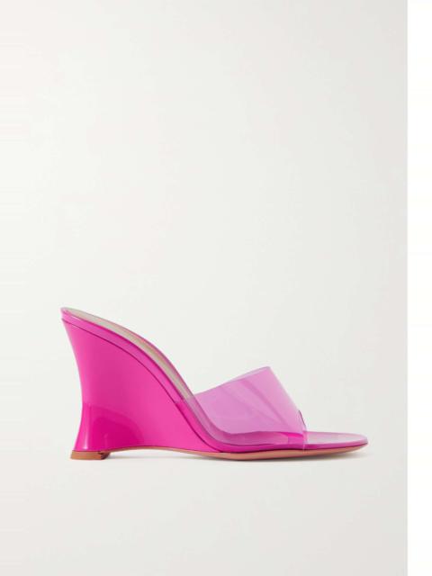 Gianvito Rossi Futura 95 patent-leather and PVC wedge sandals