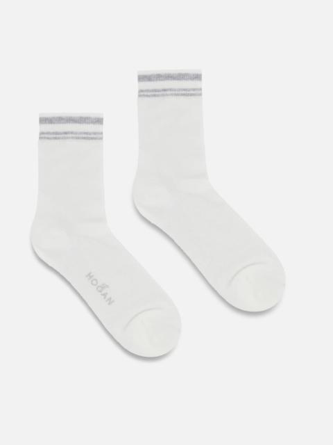 HOGAN Solid Color Socks White