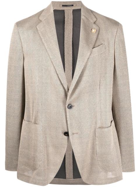 LARDINI buttoned-up single-breasted blazer
